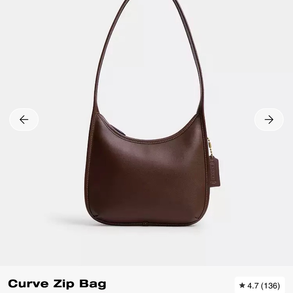 Coach Brown Leather Curve Shoulder Bag